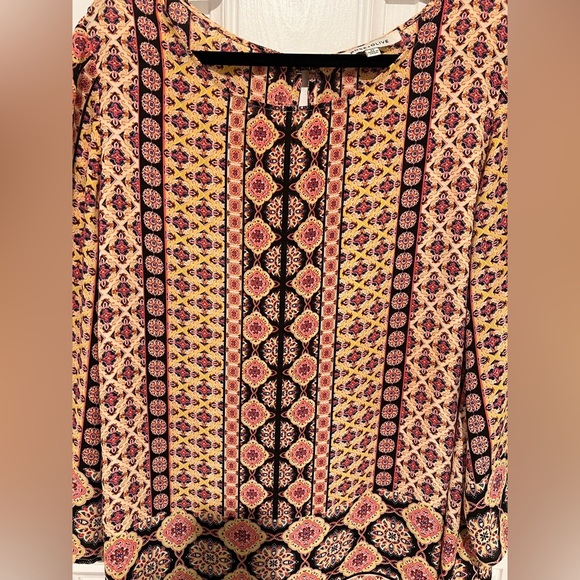 Rose + Olive Women's Blouse Boho Mandala Colorful Long Sleeve Shirt Size 2X - Picture 4 of 11